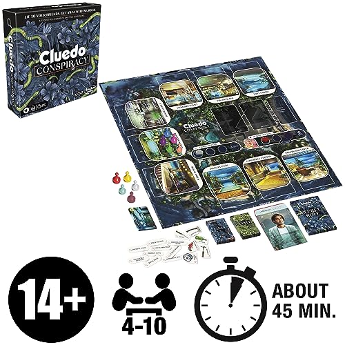 Hasbro Gaming Cluedo Conspiracy Detective Board Game for 4-10 Players