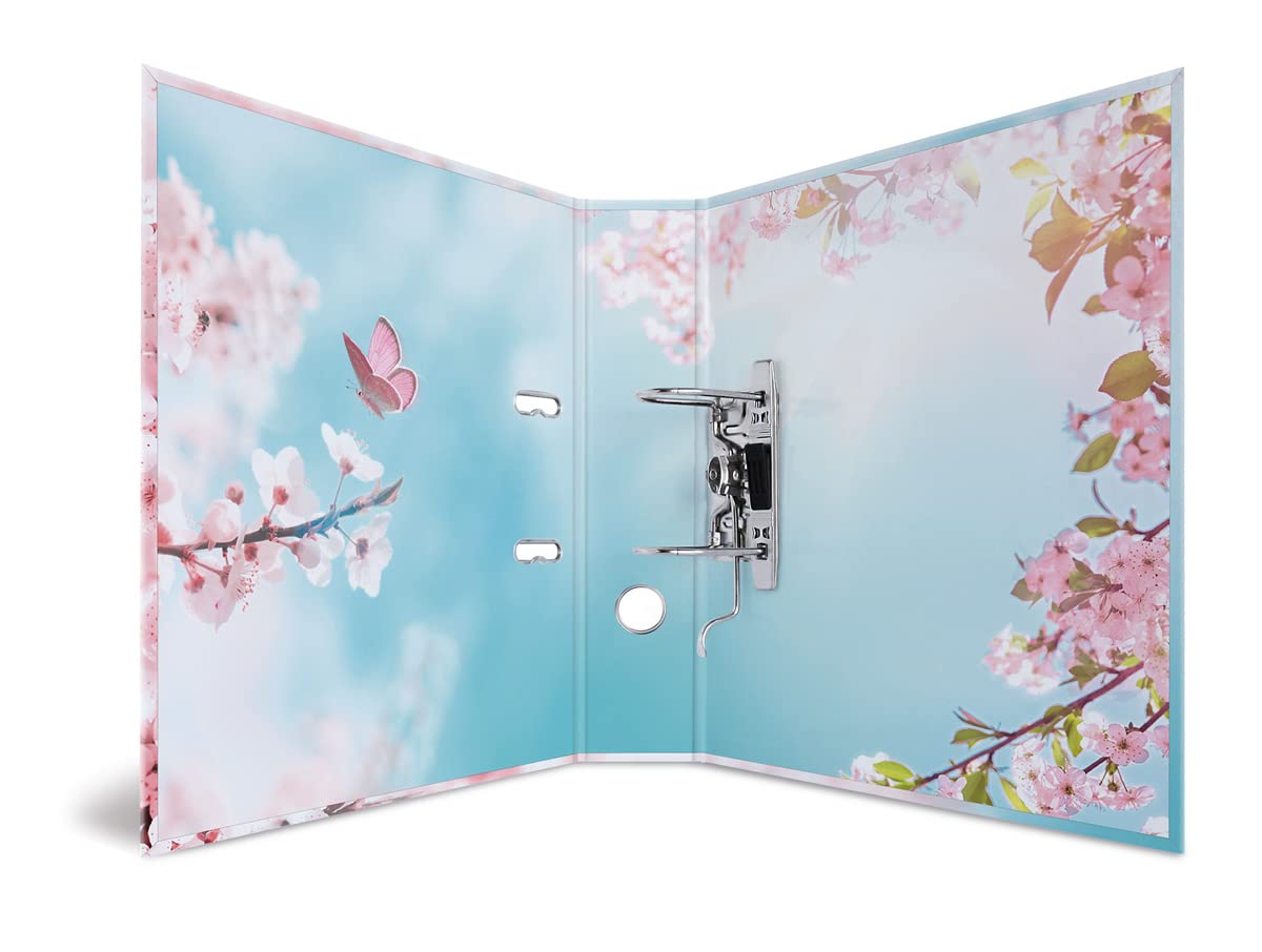 HERMA 19556 Ring Binder - A4, 70mm Wide, Cherry Blossom Motif | Cardboard Metal 3