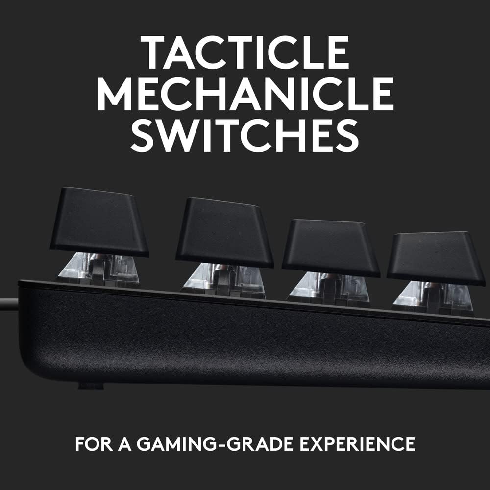 Logitech G413 TKL SE Mechanical Gaming Keyboard - Tenkeyless with Tactile Switches, PBT Keycaps, Backlit Black Aluminum Design