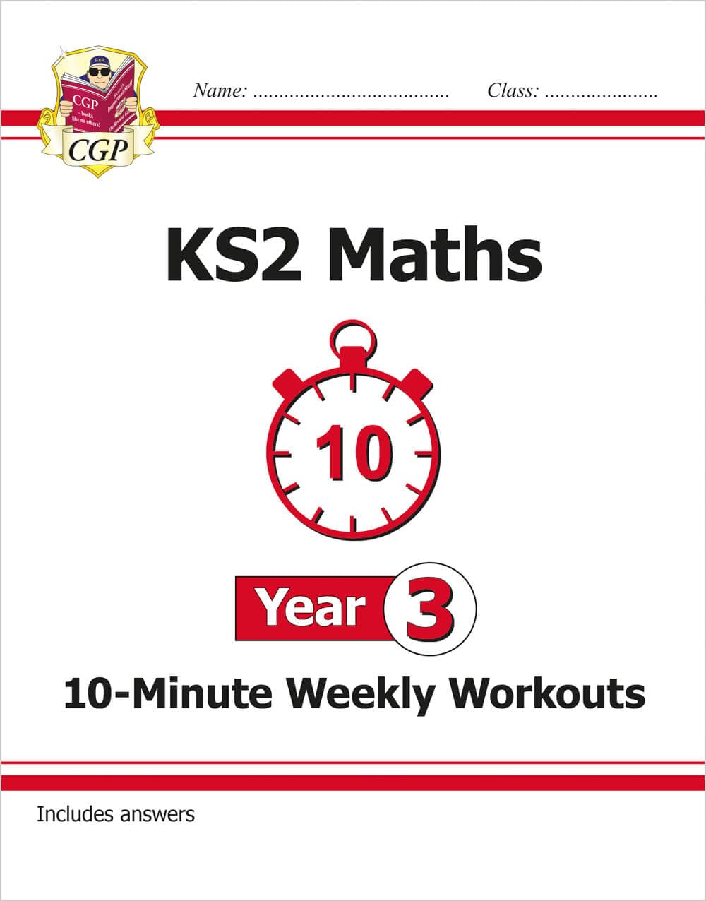 CGP KS2 Maths 10-Minute Weekly Workouts - Year 3 Study Aid | Paperback | English