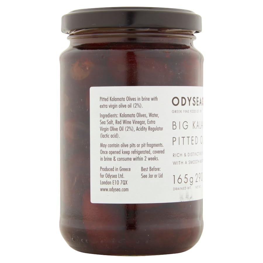 Odysea Pitted Kalamata Olives in Brine with EVOO | 290 g Glass Jar 2