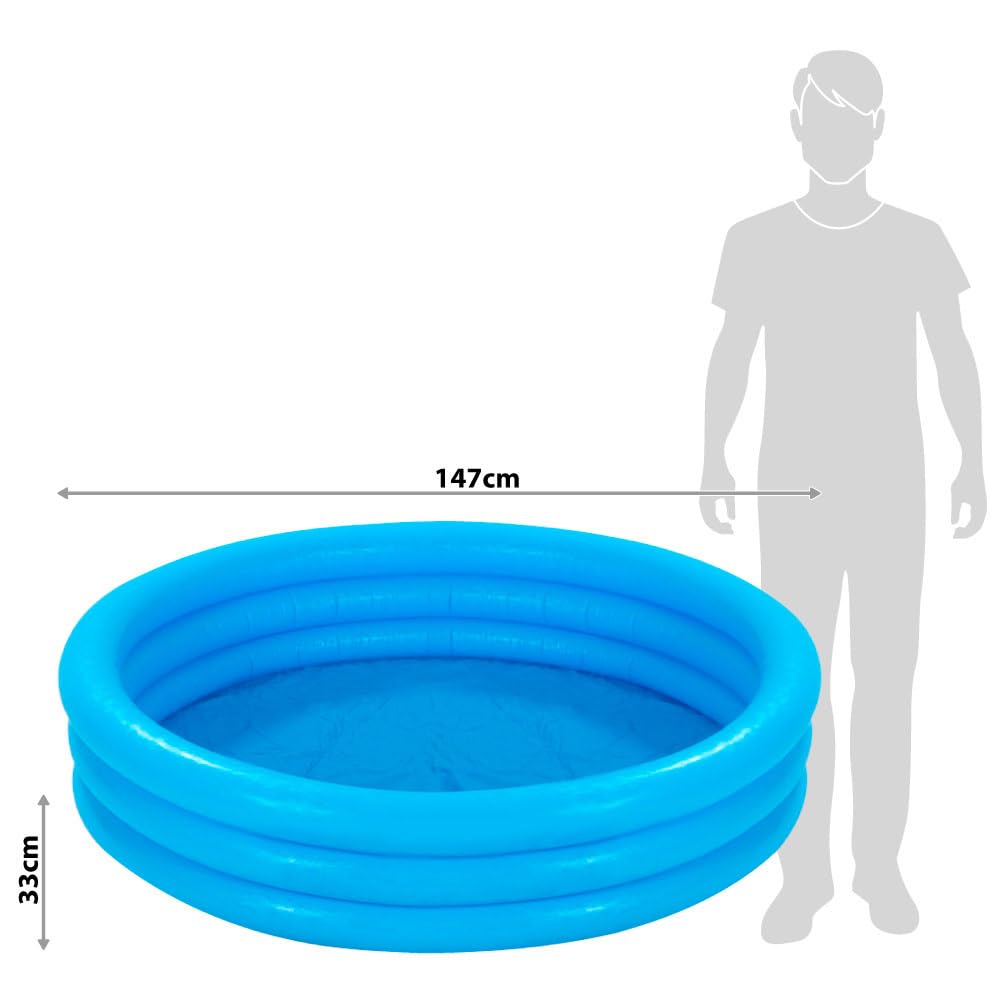 Intex Crystal Blue Inflatable Paddling Pool - 147cm x 33cm, 288 Litre Capacity, Ages 3+ 5