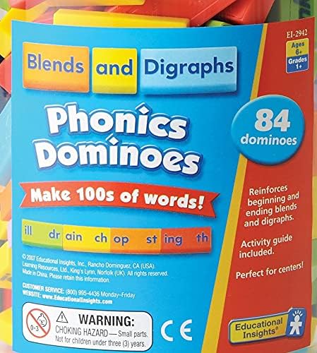 Learning Resources Phonics Dominoes - Blends & Digraphs Educational Game 2
