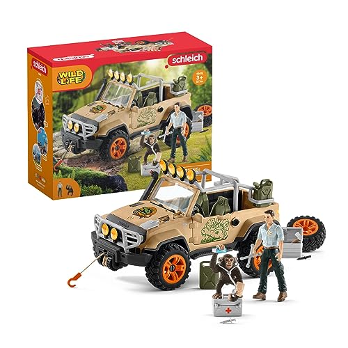 SCHLEICH 42410 4x4 Vehicle with Winch Wild Life Toy Playset for Kids Aged 3+