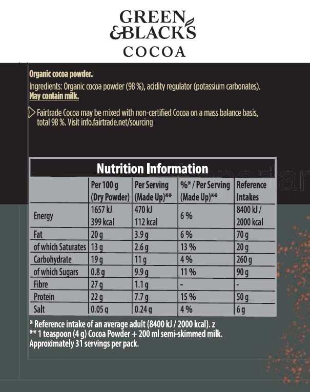 Green & Black's Organic Cocoa Powder, Fairtrade, 125g 3