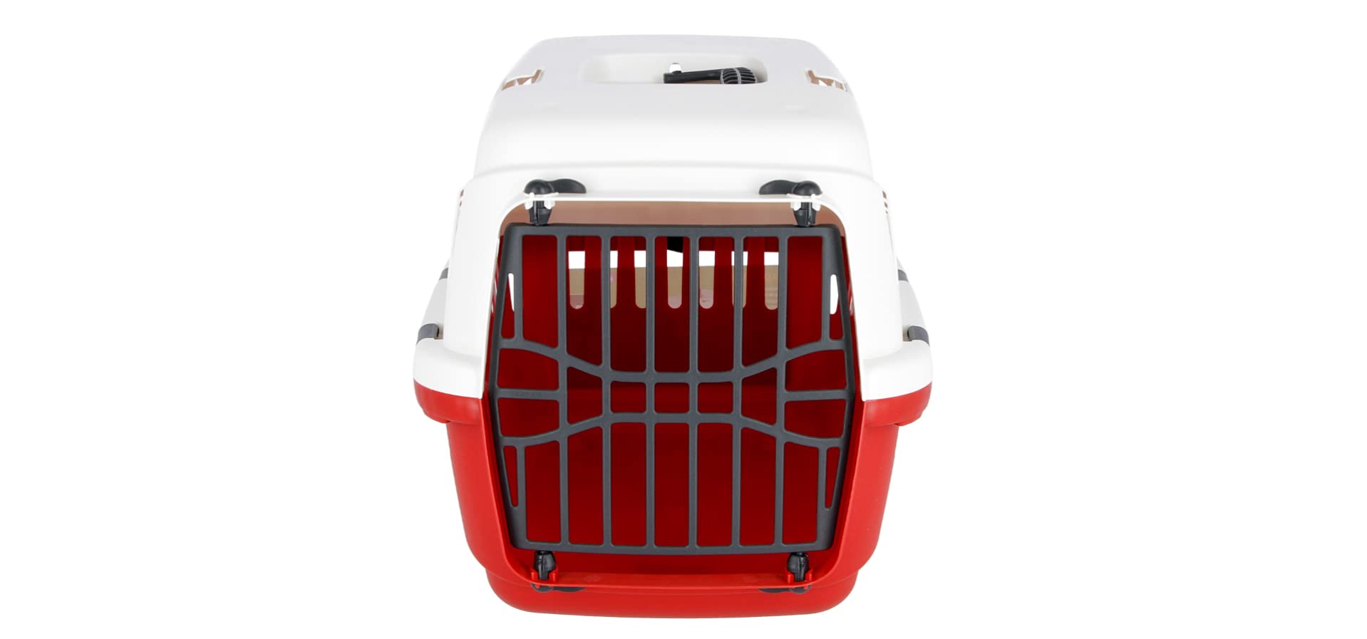 Kerbl Pet Transport Box Expedion with Plastic Door | 45 x 30 x 30 cm | Creme/ Bordeaux 2