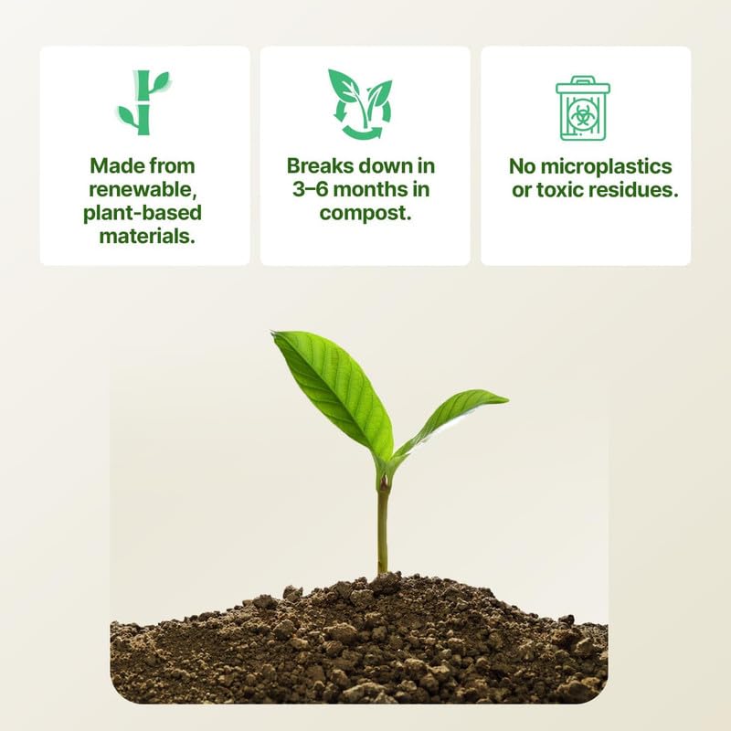 CareBee 50L Biodegradable Kitchen Bin Bags - 100% Compostable, Tear Resistant (30 Bags) 4