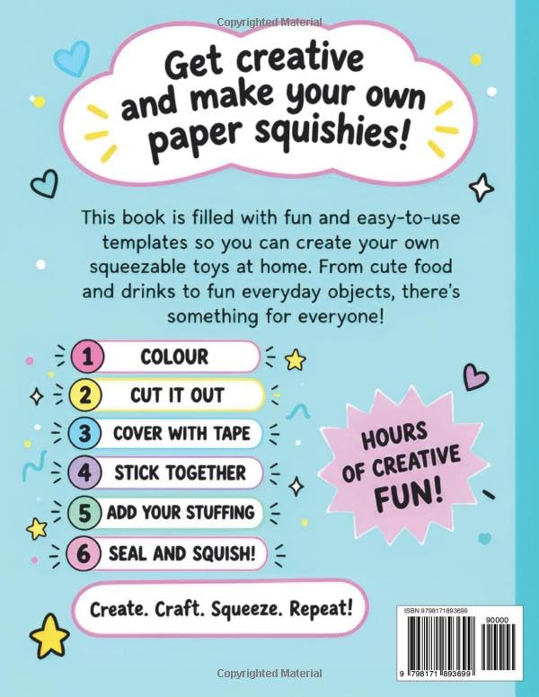 Make Your Own Paper Squishies - DIY Cut & Assemble Activity Book, 122 Pages