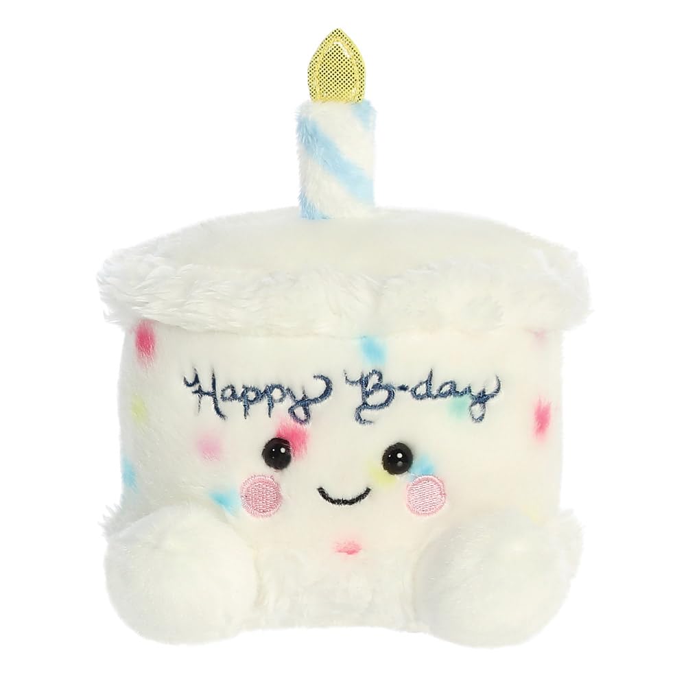 AURORA Palm Pals Happy Birthday Cake Soft Toy | 13cm | White | Suitable from Birth