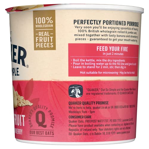 Quaker Oat So Simple Heaps of Fruit Banana and Strawberry Flavour Porridge