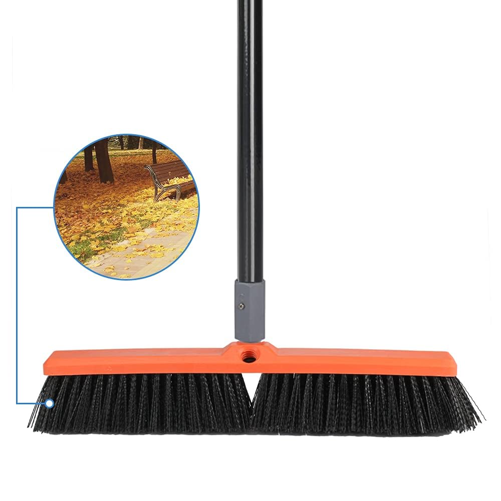 TreeLen 18 inch Push Broom Outdoor - Heavy Duty Broom for Driveways, Sidewalks, Garage, and Pool