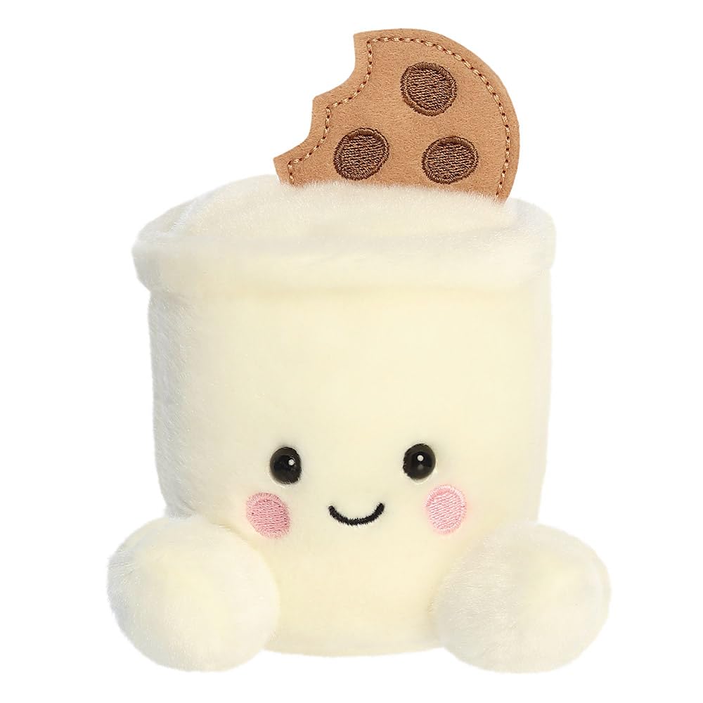 AURORA Palm Pals Duncan Milk & Cookies Soft Toy - 13cm Plush | Bean Filled | White & Brown