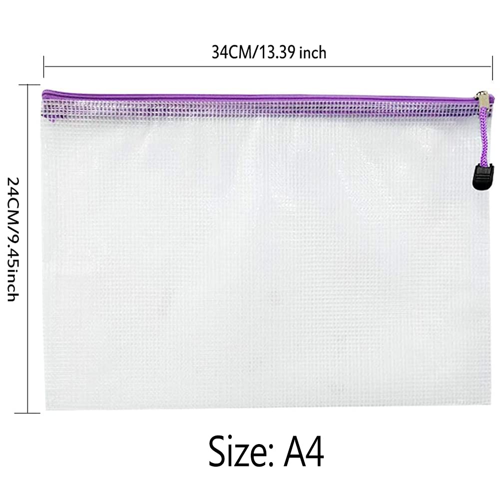 NORTHERN BROTHERS A3/A4 Plastic Zip Wallets - 24PCS Coloured Folders | PVC, Water Resistant 3