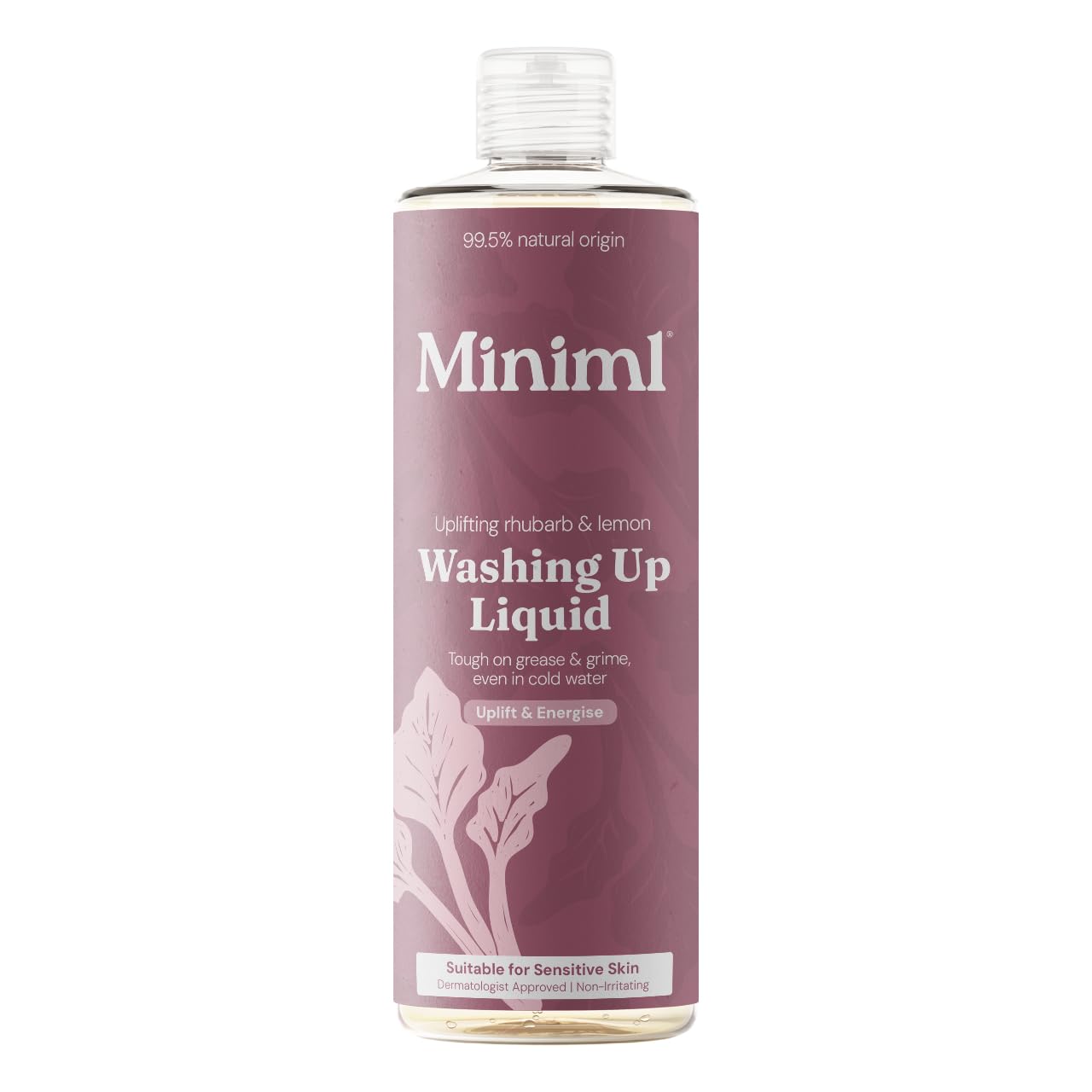 Miniml Washing-Up Liquid - Rhubarb & Lemon Scent | Plant Based Vegan Formula | 400ml