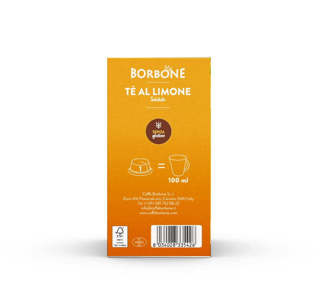 Caffè Borbone Lemon Tea - 96 Capsules (6 Packs of 16) - Compatible with Lavazza A Modo Mio