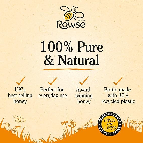Rowse Runny Honey - 100% Pure & Natural | 1.36kg Squeezy Bottle | Liquid 2