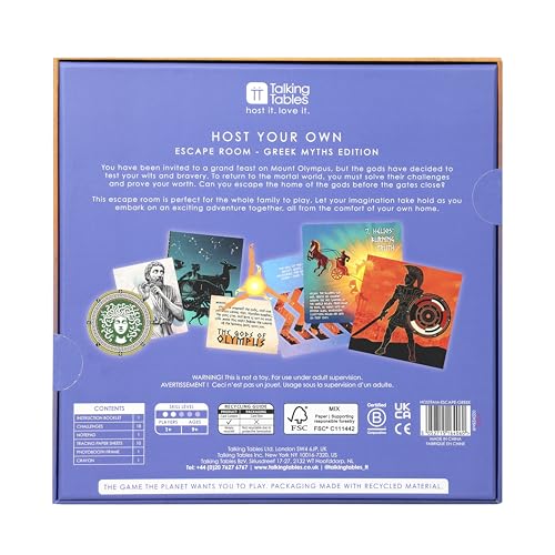 Talking Tables Host Your Own Escape Room Game: Greek Myths Edition 3