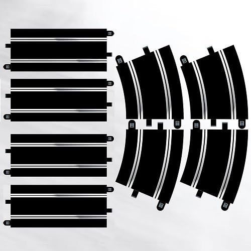 Scalextric C8556 Track Extension Pack 7 - 4x 350mm Straights, 4x Radius 3 Curve 22.5°