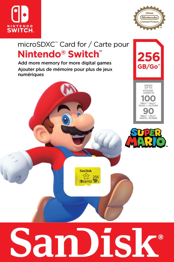 SanDisk microSDXC UHS-I Card for Nintendo Switch 256GB | 100MB/s Transfer Speed 6