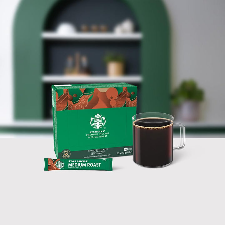 STARBUCKS Medium Roast Instant Coffee Sachets - 50 x 2.3g - 100% Arabica Latin American Blend