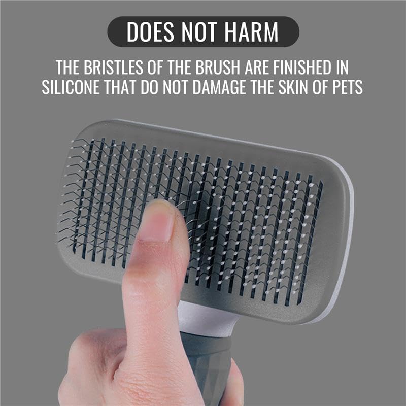 Edipets Pet Brush - Detangling & Undercoat Removal | Steel Bristles with Rubber Tips | Gray 5