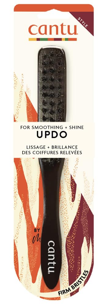 Cantu Natural Bristle Brush - Detangles Frizzy Hair | Boar Bristle | Black