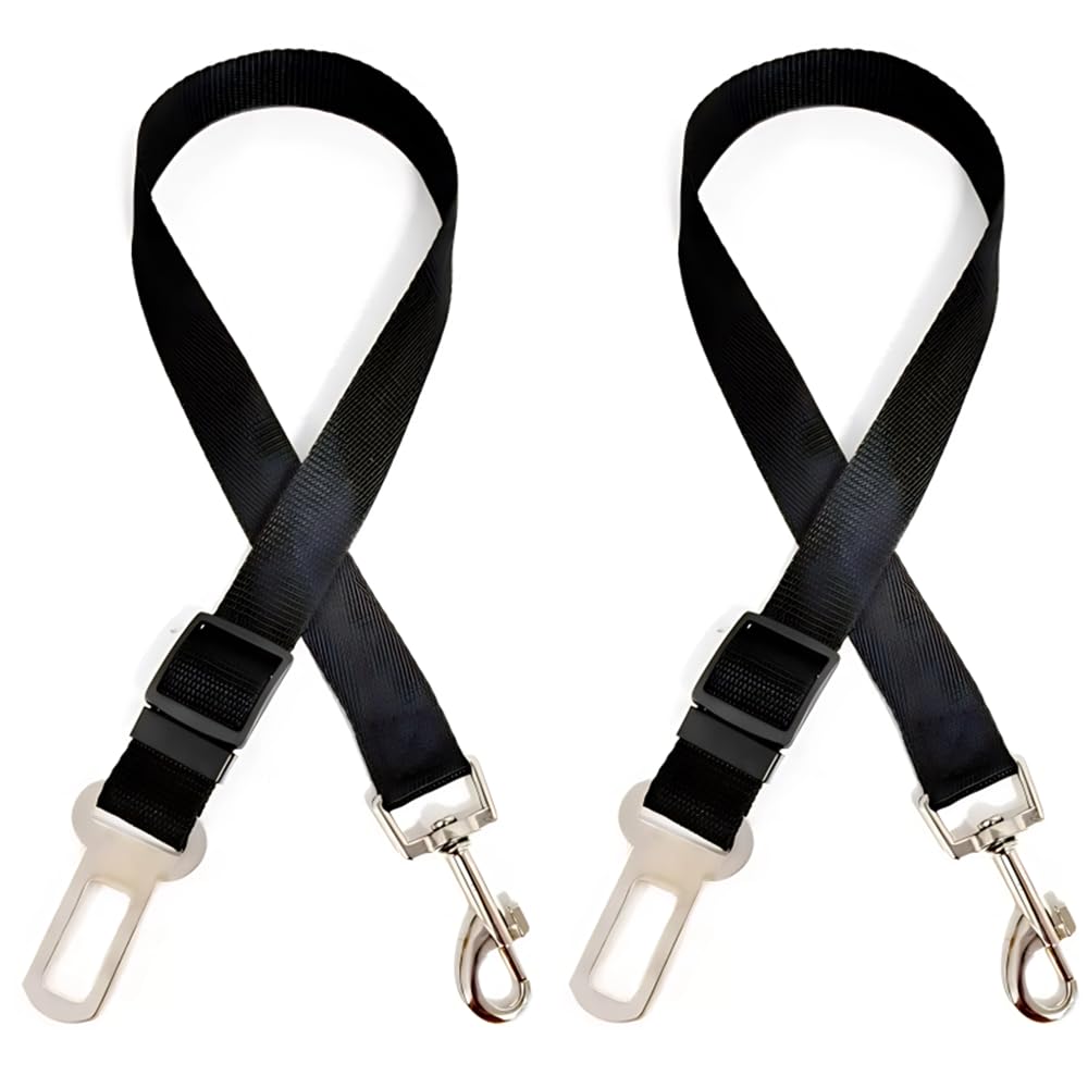 RAM ONLINE Dog Car Seat Belt Strap - 70CM Adjustable, Universal Fit, 2 Pack