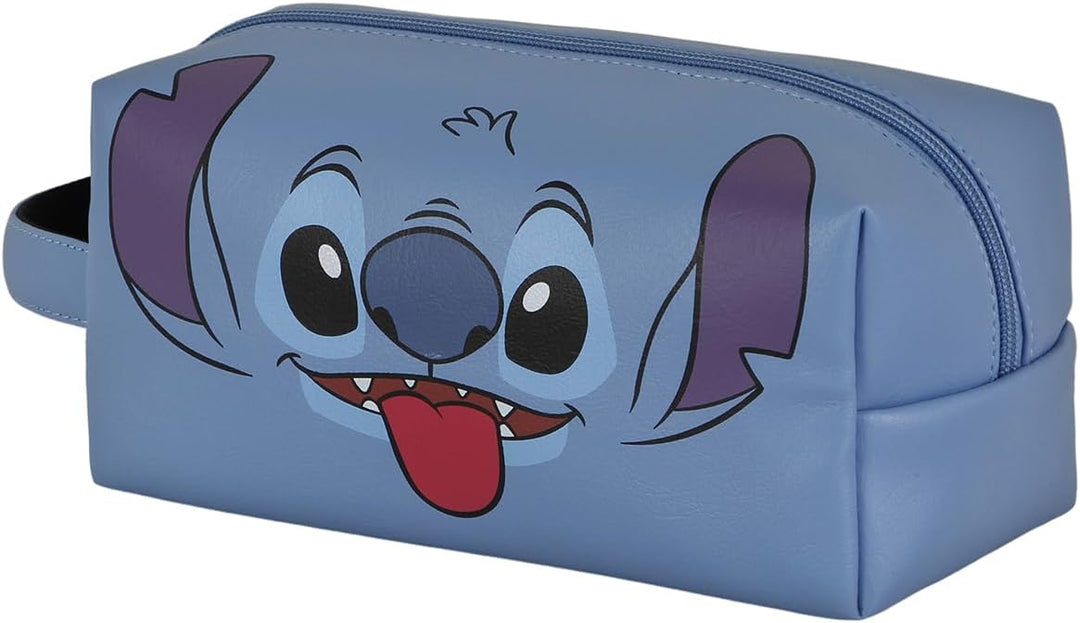 Lilo and Stitch Face-Brick Plus Travel Toiletry Bag, Blue, 25 x 12 cm