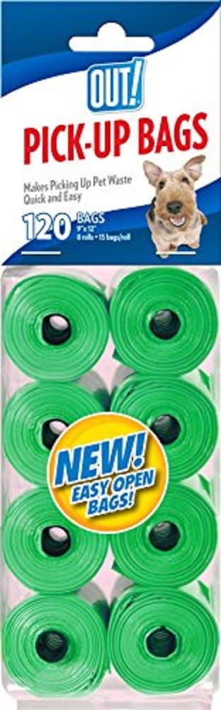 OUT! Dog Waste Bags - Strong, Leak Proof, Green | 120 Count