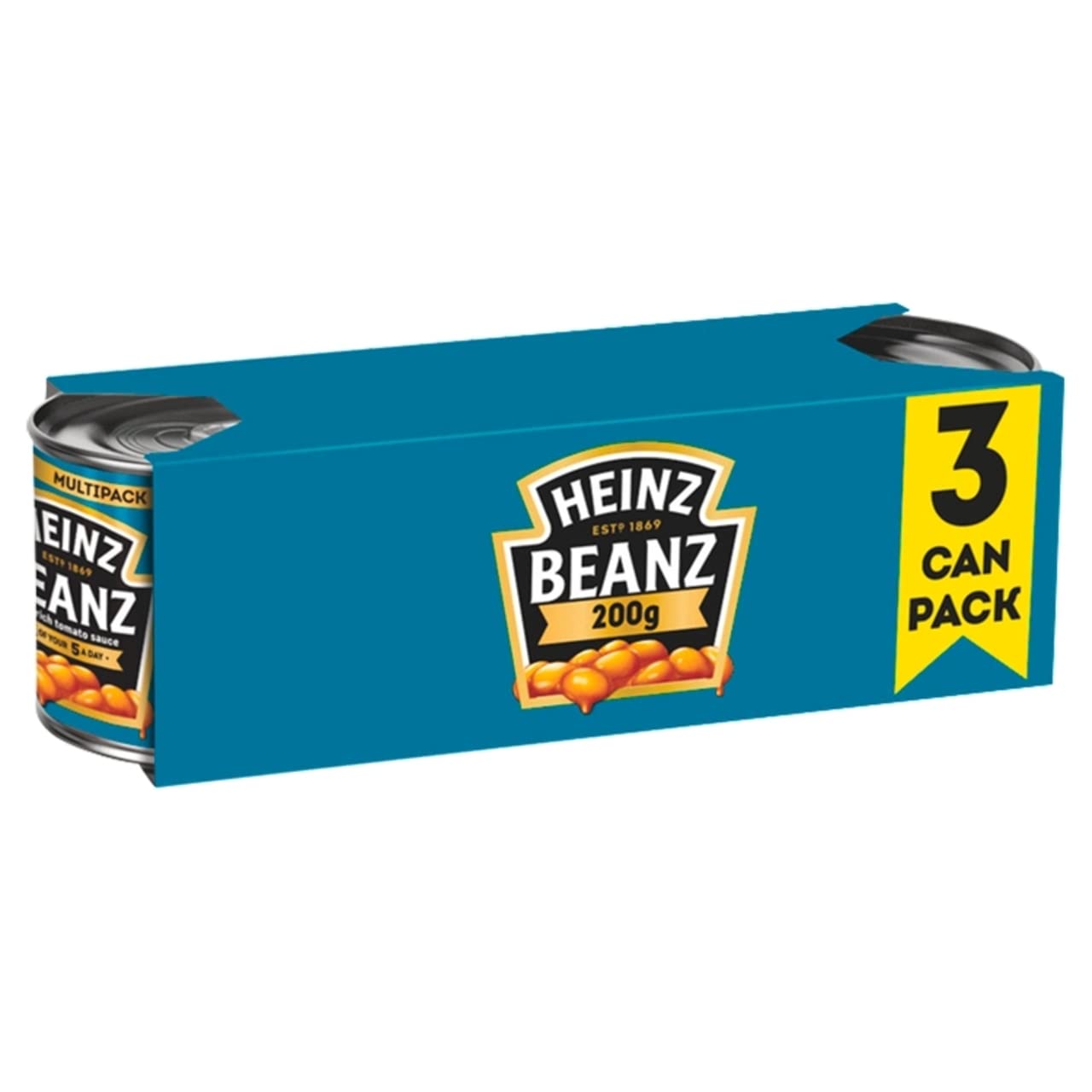 HEINZ Baked Beans - 600g Multipack (3x200g) | High Fibre | Vegan 1