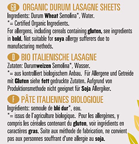 Biona White Wheat Lasagne 250g - Organic Pasta Sheets