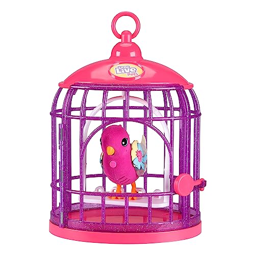 Little Live Pets Lil' Bird & Bird Cage: Tiara Twinkles - Interactive Electronic Singing Bird with Light-Up Wings (Ages 5-12) 1