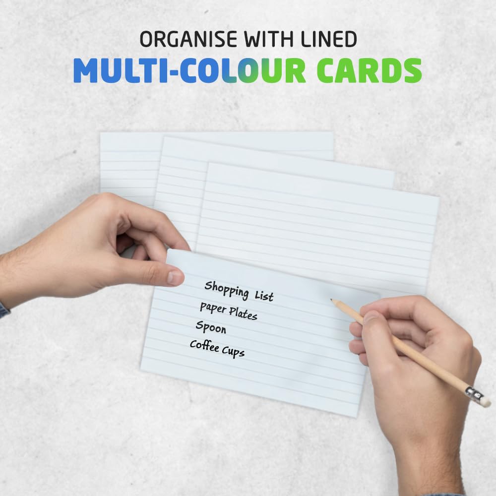 1ABOVE White Lined Index Cards with Headline - 5x3 Inch (127x77mm) - 100 Pack 2