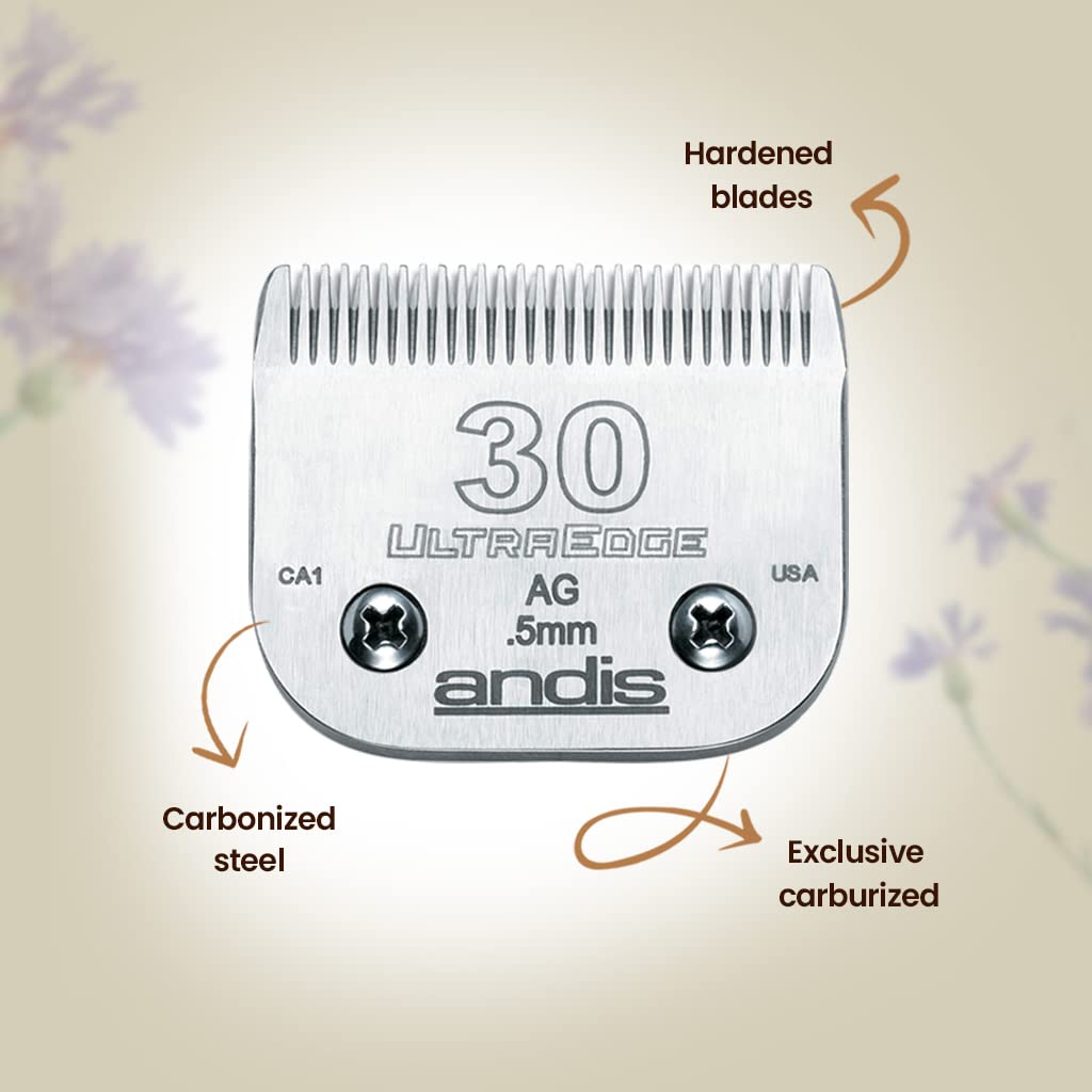 Andis 64075 UltraEdge Carbon Steel Replacement Blade - Size 30 | Chrome Finish | For Trimming 6