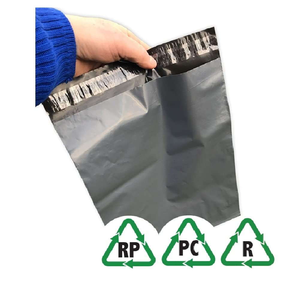 G4GADGET 50 Pack Grey Polyethylene Mailing Postal Bags - 16' x 21' | 50 Micron Thickness 8