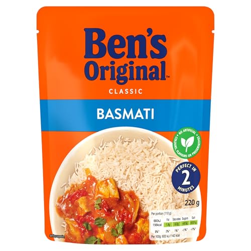 Ben's Original Basmati Microwave Rice, Bulk Multipack 6 x 220 g Pouches 8