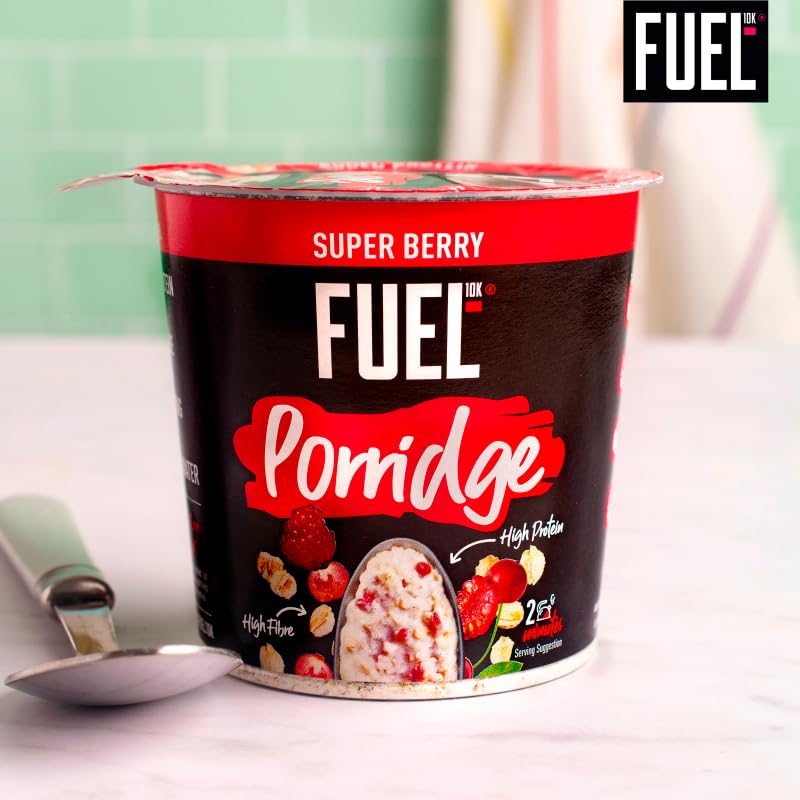 FUEL10K High Protein Super Berry Porridge Oat Cereal Pot, 70 g (Pack of 8) 2