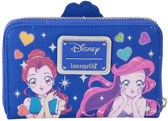 Loungefly Disney Princess Manga Style Zip Around Wallet Blue (WDWA3033)