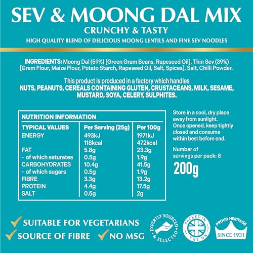 Rajah Sev and Moong Dal Mix 200g – Crunchy Indian Snack Blend with Peanuts, Lentils & Spices 5