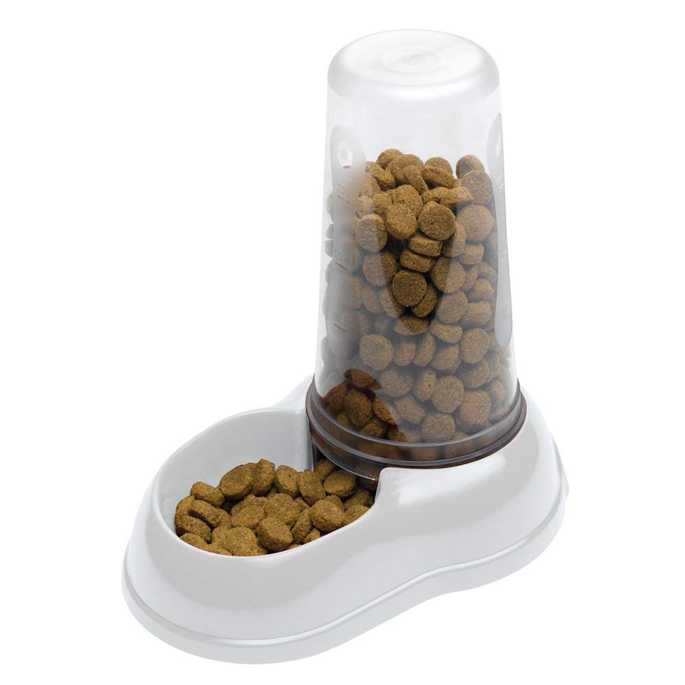 Ferplast Azimut 1500 Automatic Pet Feeder - 1.5L Capacity | White Plastic | Non-Slip Base