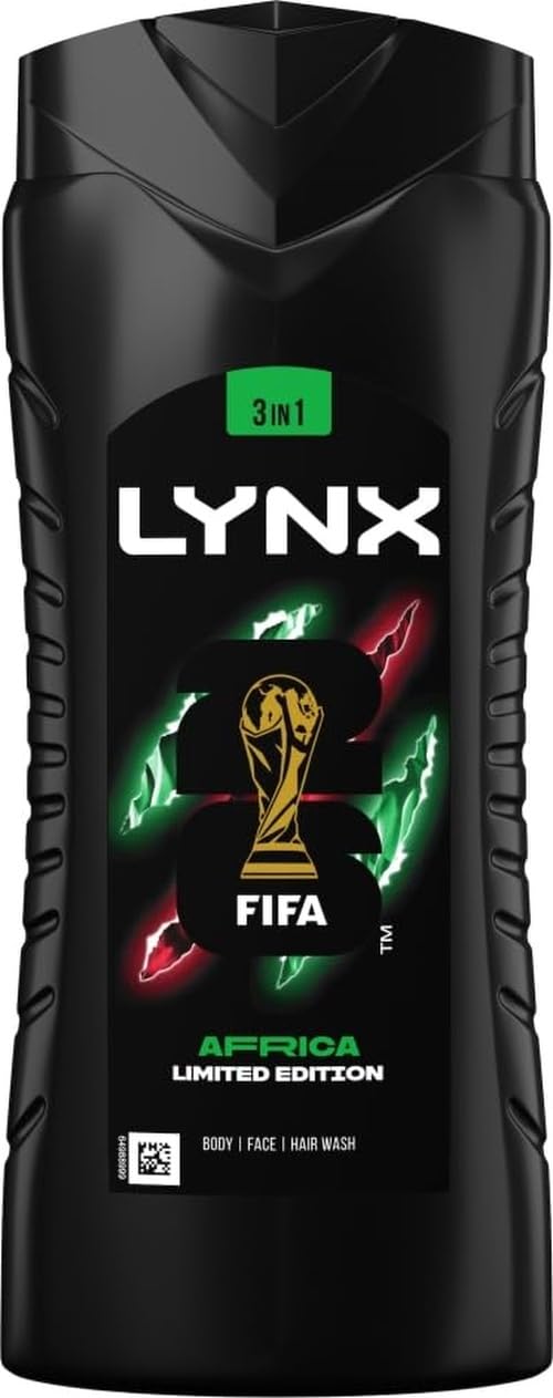 Lynx Africa 3-in-1 Body Wash - 500ml | Mandarin & Sandalwood Scent | For Men
