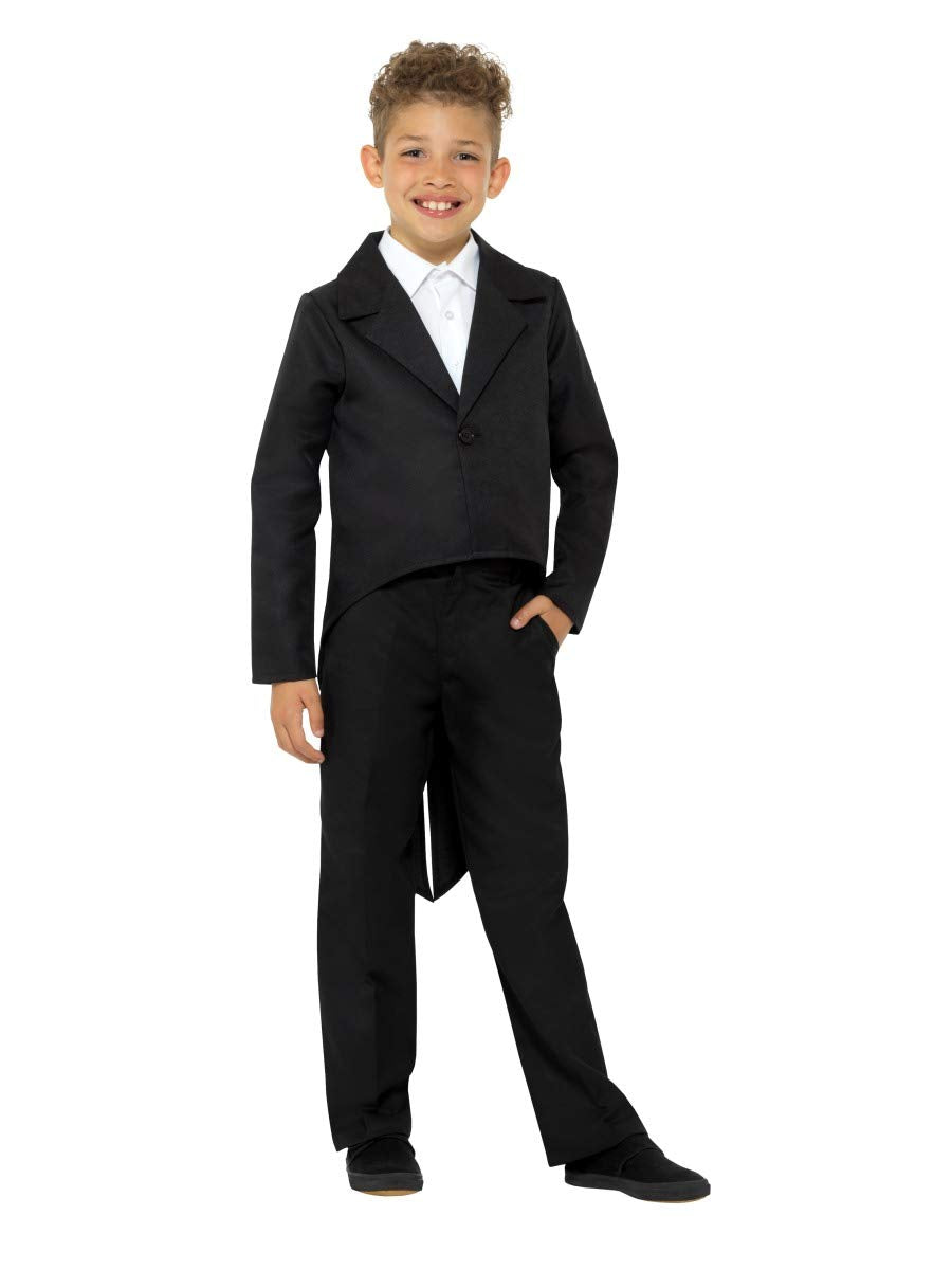 Smiffys Boys Tailcoat Costume - Black | Age 7-9 Years | Chest 27-28.5"