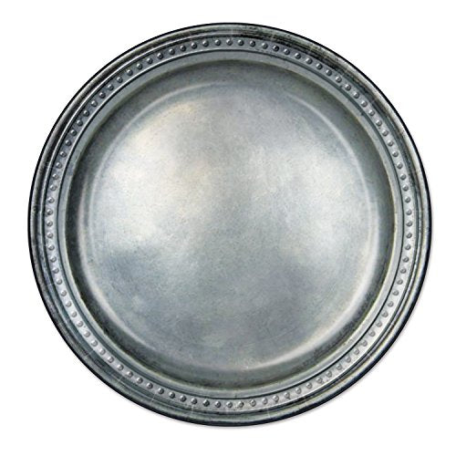 A Beistle Creation B58178 Medieval Party Paper Pewter Effect Plates (8 Pack, 9 Inch)