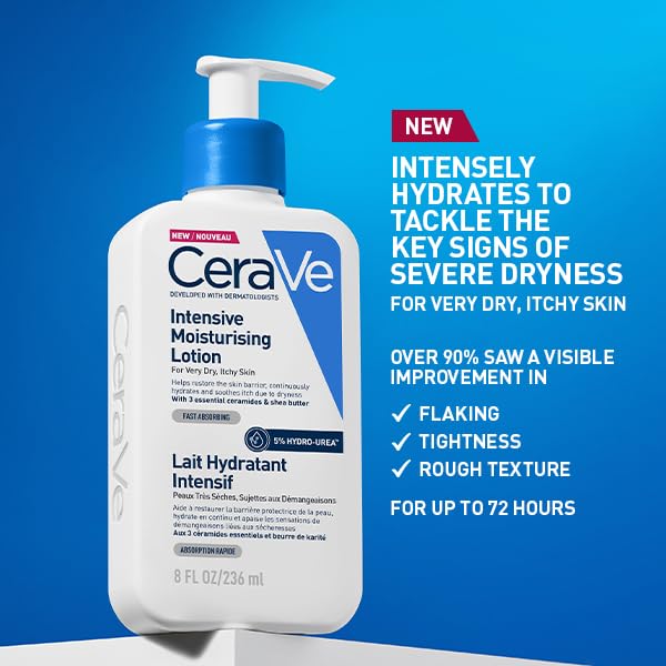 CeraVe Intensive Moisturising Lotion - 72 Hour Hydration | Hyaluronic Acid & Ceramides | 236 ml