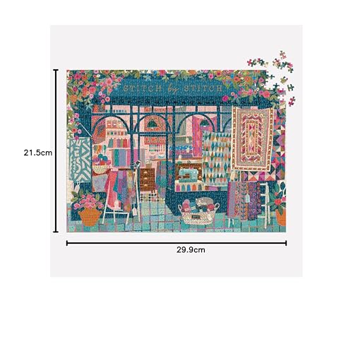 Galison Stitch By Stitch 1000 Piece Jigsaw Puzzle | Victoria Ball Art | 27" x 20" Completed Size 8