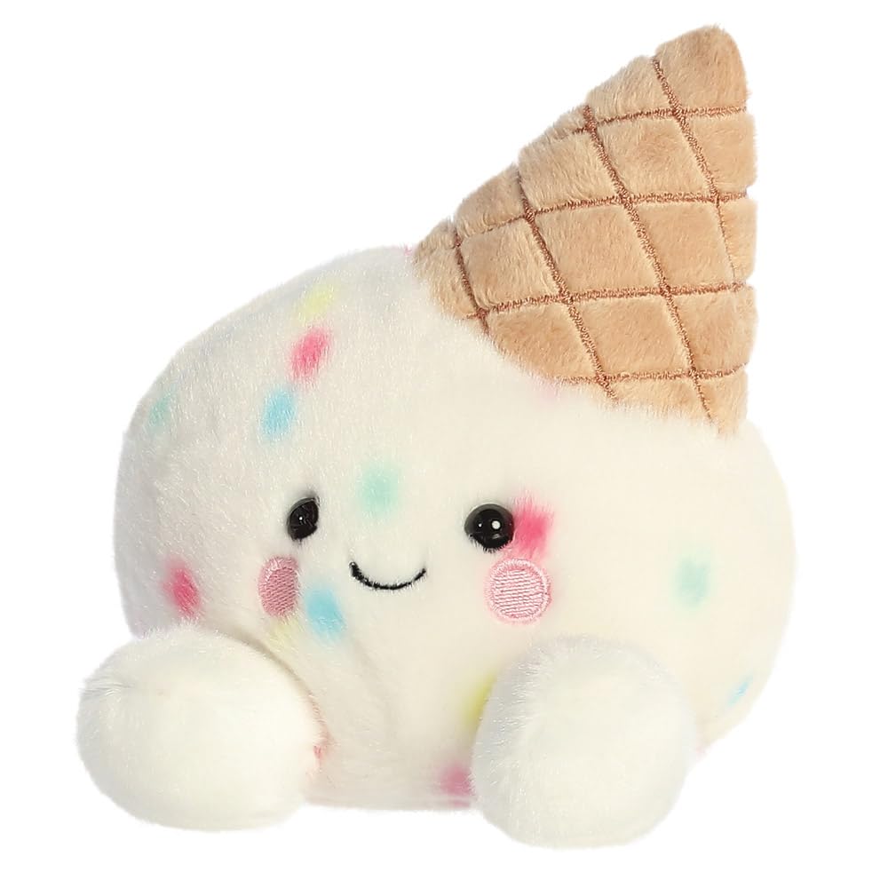 AURORA Palm Pals Sprinkle Ice Cream Soft Toy - Bean-Filled, 13cm, White & Brown 5