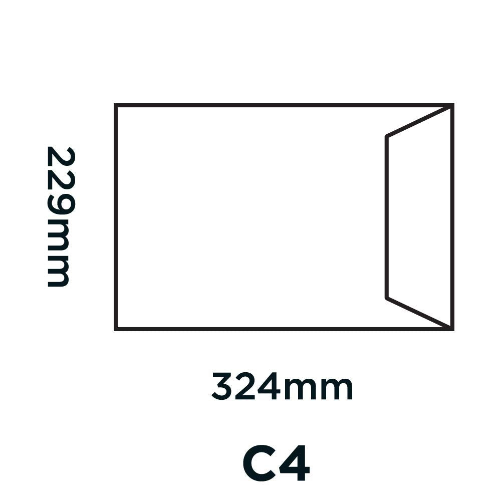 Blake Purely Everyday C4 Self Seal Pocket Envelopes | 324 x 229 mm | 90 gsm | White | Pack of 25