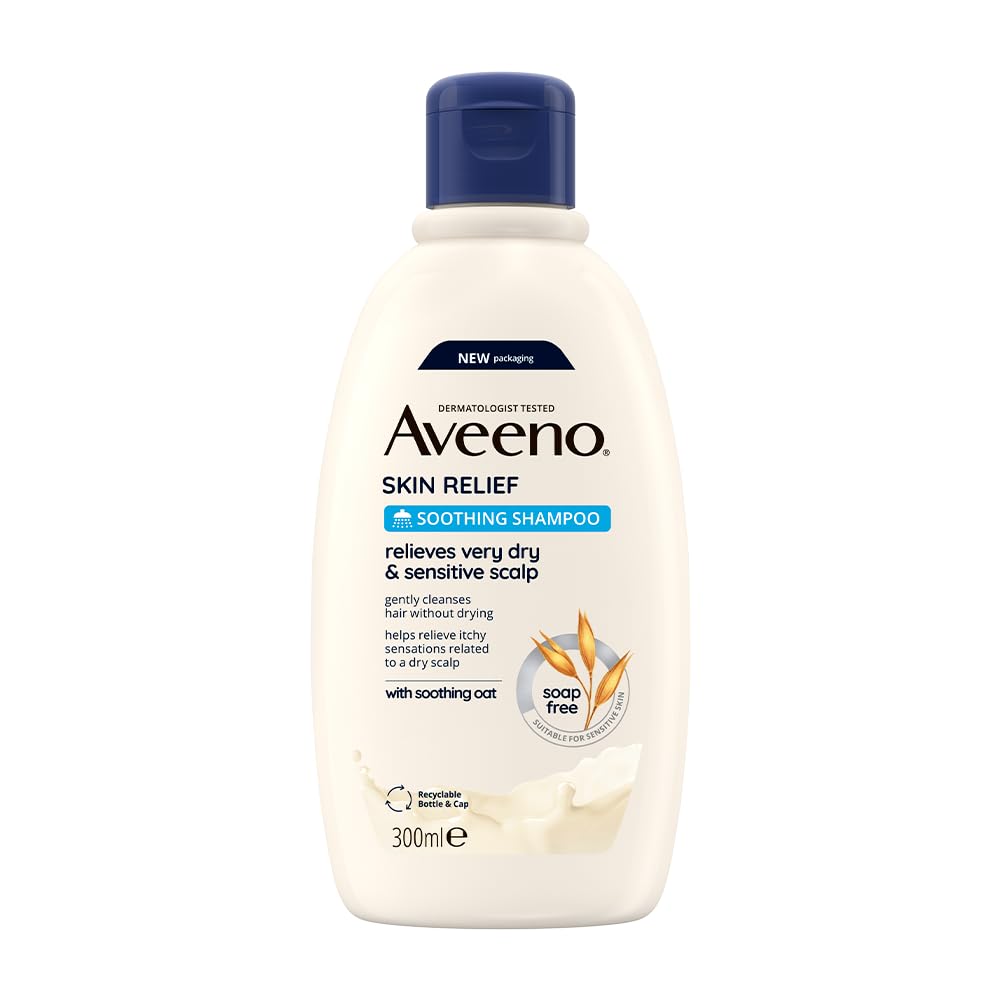 Aveeno Skin Relief Soothing Shampoo with Oat for Very Dry Sensitive Scalp & Fragile Hair, 300ml