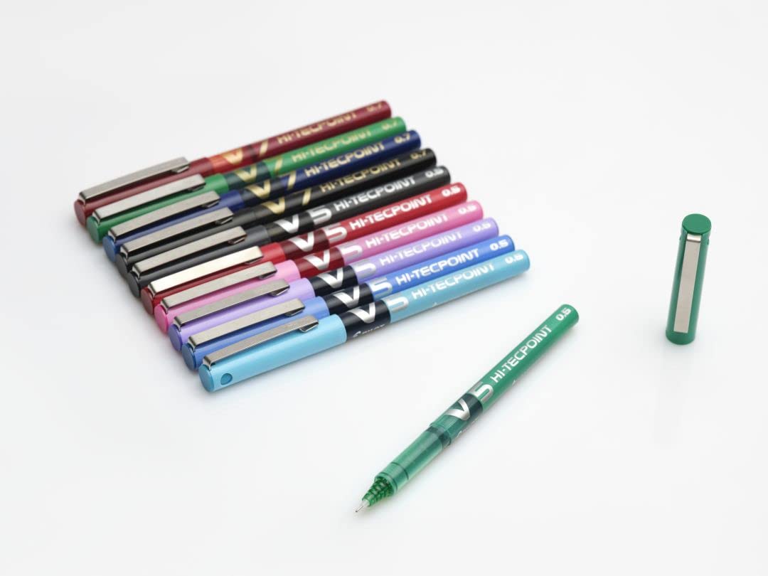 PILOT V7 Liquid Ink Rollerball Pen - 0.7mm Tip, Black Ink | Pack of 4 8