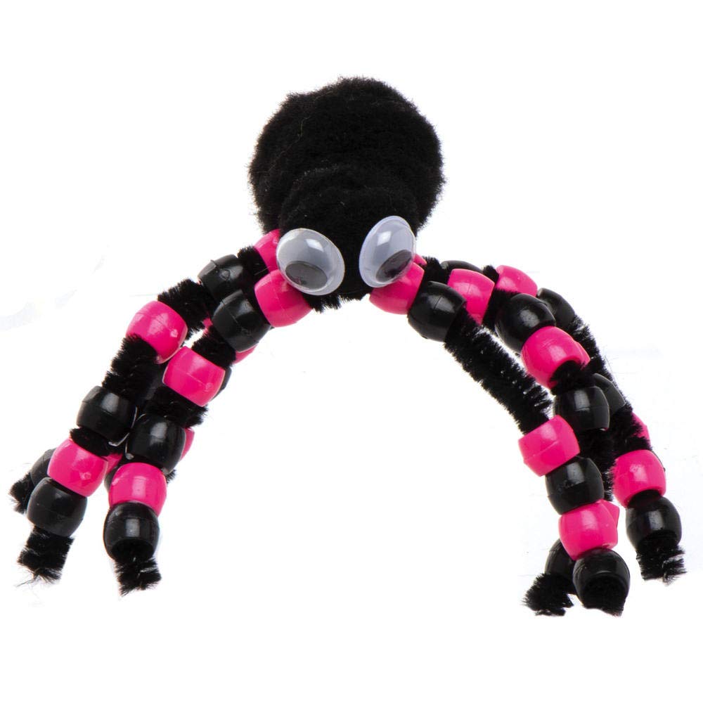 Baker Ross Spider Bead Craft Kit - Pack of 4 Halloween Craft Kits for Kids 2